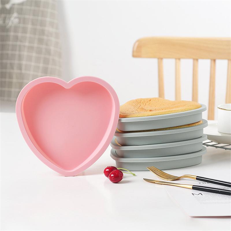 Layer Bakeware Molds Heart Round Silicone Cake Pan Cake Mold Round Heart Dessert Cutting Cakes Mould Muffin Baking Tools