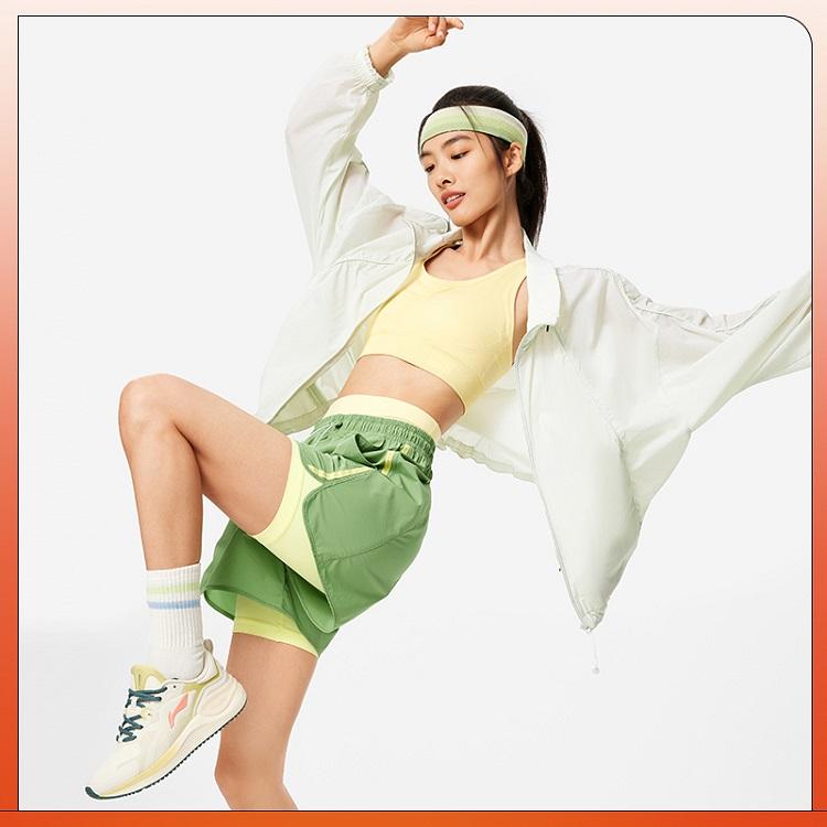 Li Ning Fitness Series Breathable UV Protection Sun Protection Clothing Women's Ice Fat Green AFDU454-5