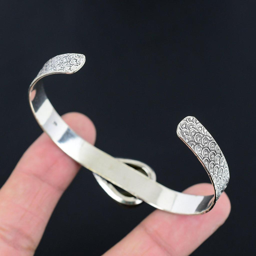 Womens Day Deal 925 Silver Natural Bumble Bee Jasper Handcrafted Birthday Bangle