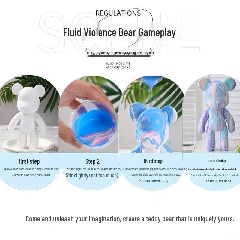Children's DIY Fluid Bear Vinyl Doll Painting Set