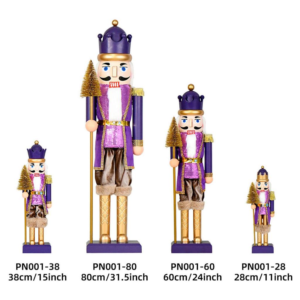 Christmas Nutcracker Soldier Collectible Mantel Shop Window Home Desktop Figurine Party Decoration with Music and Light Elegant