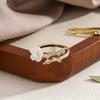 Adjustable Flower Crystal Ring Leaf Design Finger Jewelry Delicate Flower Opening Ring  Anniversary