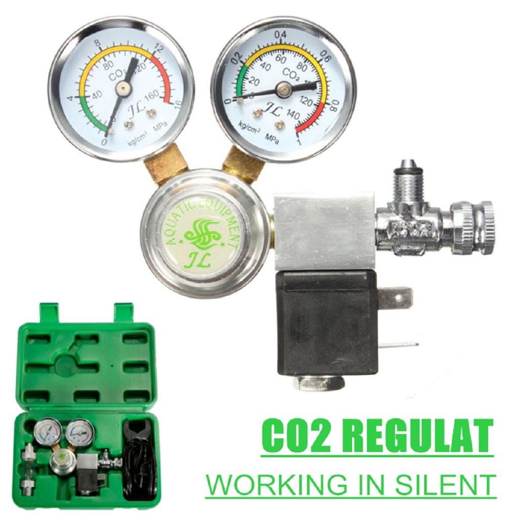 New Co2 Equipment Regulator Magnetic Solenoid Two Gauge Bubble Counter for Aquarium Service 220V To 240V