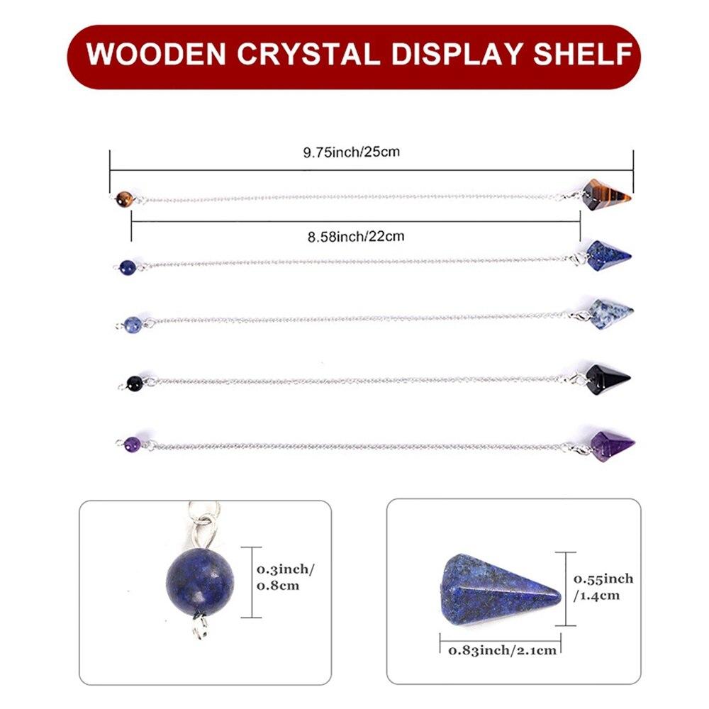 Wood Witch Rock Stone Stand Black Pendulum Crystal Display Holder Moon Phase Wiccan Supplies Incense Rack For Witchcraft Gift