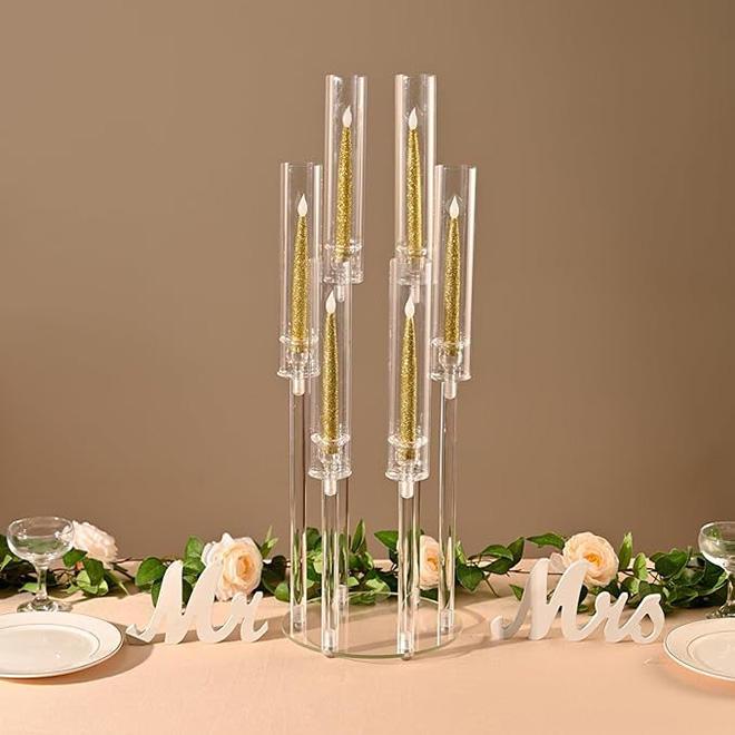 Acryl-Kerzenständer mit 5 Armen als Mittelstück für Hochzeiten, Hotels, Restaurants und Partys