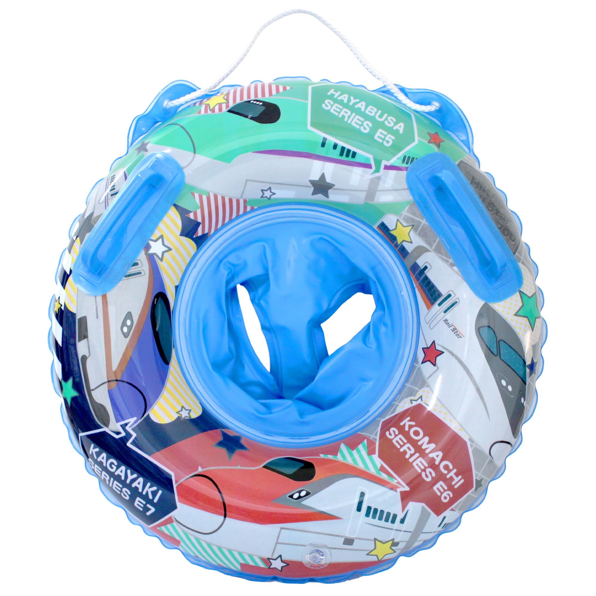 Eiwa Shinkansen Baby Swim Ring DX - Swim Ring, Float, Foothole, with Rope and Handle - for Toddlers and Children - Water Play, Swimming, Pool, Beach
