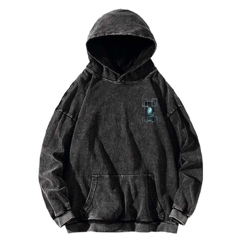 Tokitou Muichirou Print Hooded Anime Demon Slayer Streetwear Men Women Washed Cotton Hoodies Loose Pullover Harajuku Sweatshirt