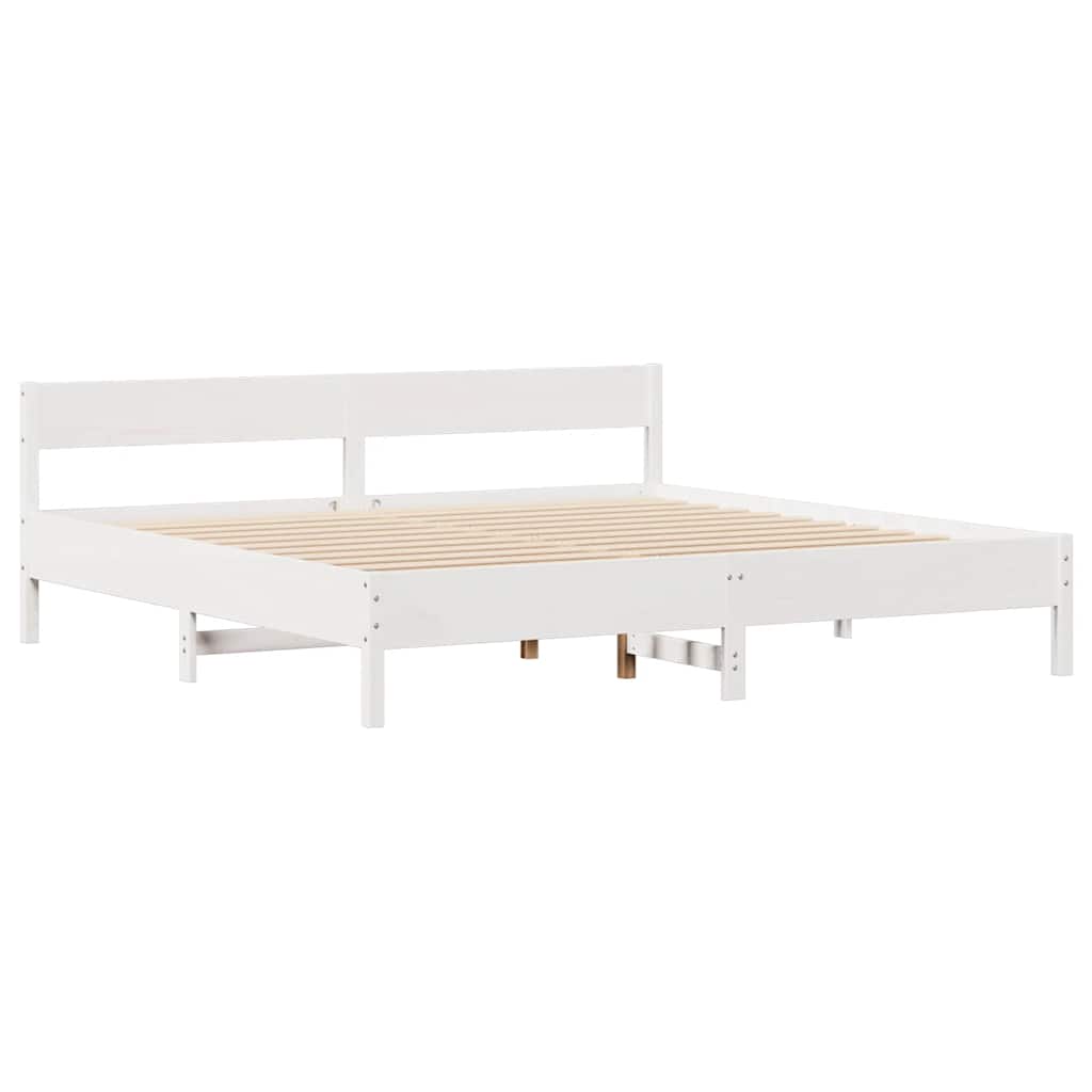 Solid Wood Bed without Mattress White 160x200 cm Pine Wood