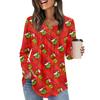 Women's Long Sleeve Tunic Loose Tops Casual Oversized Tops Pleated Tunic Button Down Casual Women's Print Tops