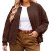 Women's Fashion Casual Plus Size Solid Color Long Sleeve Jacket
