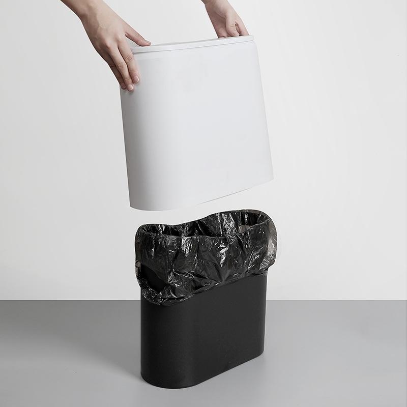 Clamped Trash Can Press Storage Barrel Plastic Home Office Garbage Classification Collector Kitchen Deodorant Home Supplies