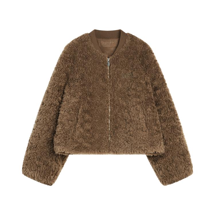 ELLE French Vintage Casual Loose Versatile Long Sleeve Velvet Jacket Women outerwear EF53031
