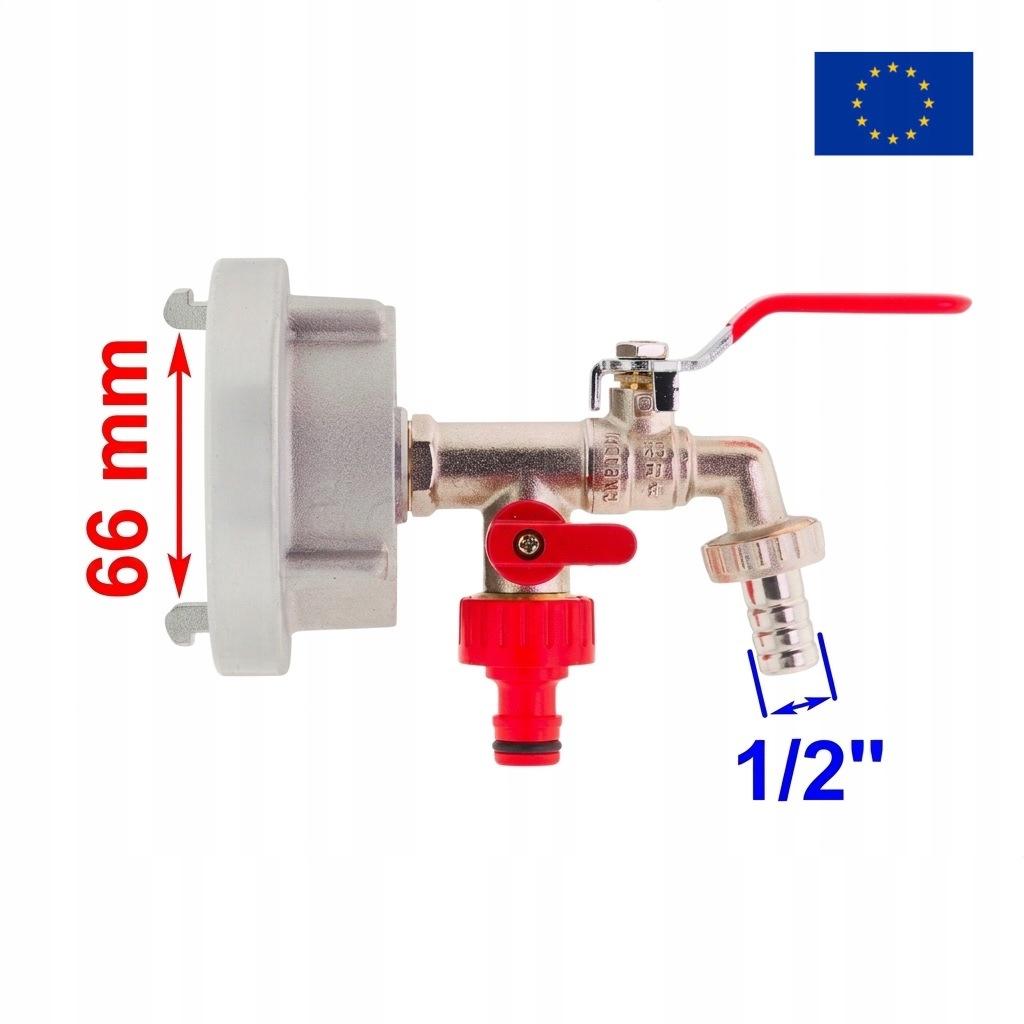 Storz C-52 Hydrant Connector + 1/2" Ball Valve with Dual Output