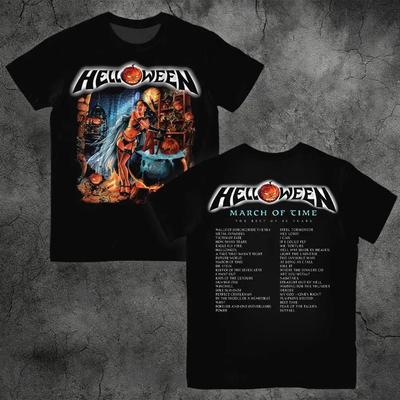 The 2026 Summer Bestseller The Metal Band Helloweens Retro Casual Shortsleeved Tshirt for Unisex Is A Loose and Breathable Top
