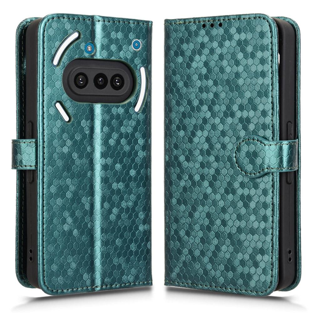 For Nothing Phone (3a) Wallet Case Dot Pattern Imprint PU Leather Phone Cover
