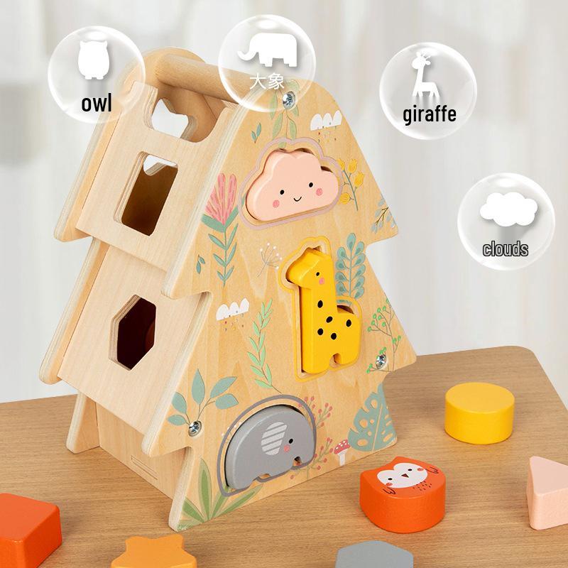 

Children s Wooden Geometric Shape Matching Tree Puzzle Toy