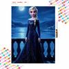 Disney Diamond Art Painting Kit – Elsa Blue Gown Sparkling Craft, Home Wall Decor, Handmade Gift