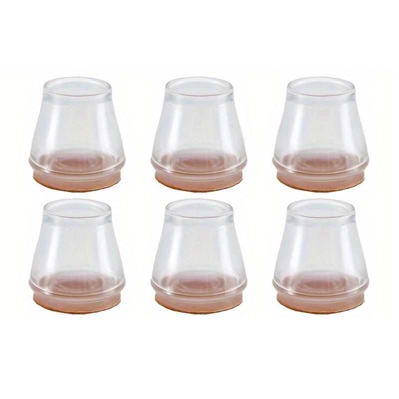 6/10/12 Clear Silicone Table & Chair Leg Covers - Silent, Wear-Resistant, Anti-Slip Pads