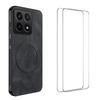 For Xiaomi 14T Magnetic Case WANLONFENG SD Series PC TPU Phone Cover with 2Pcs Screen Film