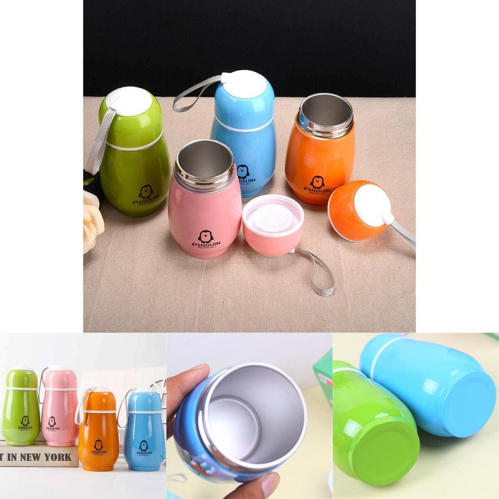 Stainless Steel Lovely Penguin Vacuum Cup Thermos Bottle Flask Cup Kids Mug