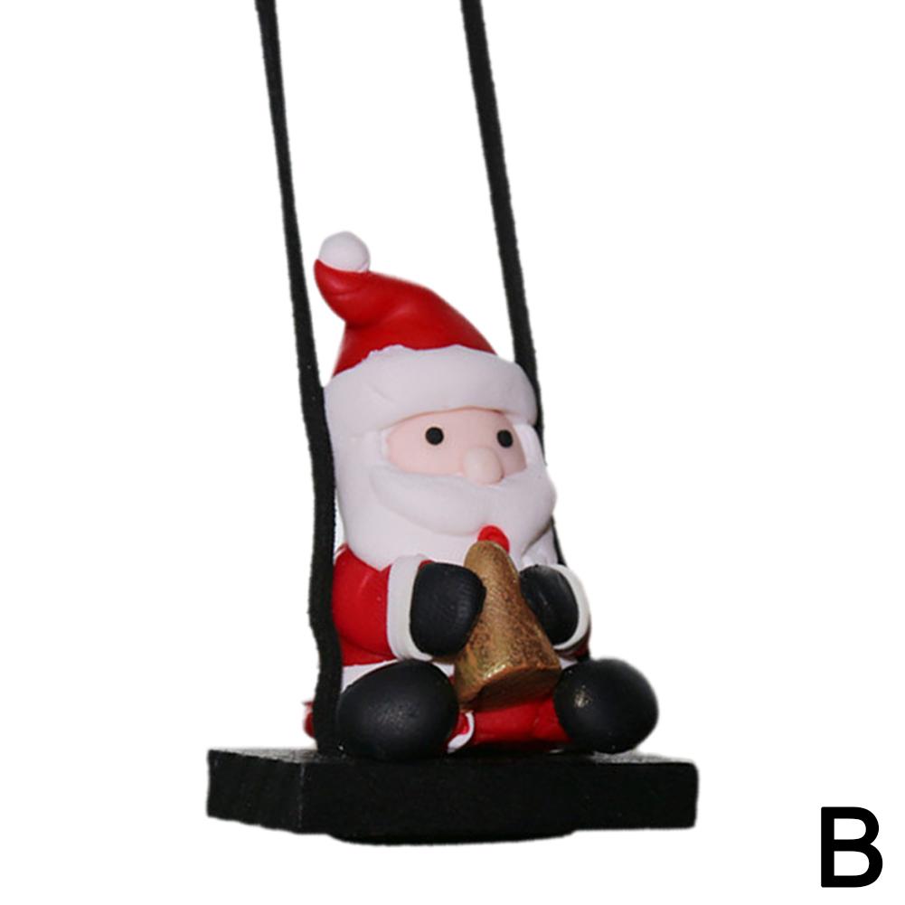 Cute Santa Claus Hanging Ornaments Auto Rearview Mirror Pendant Swinging Decoration Car Interior Accessories Decor