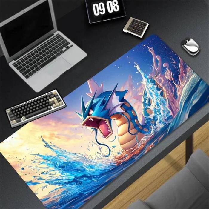 XXL Red Dragon Mouse Pad PC Non Slip Gaming Keyboard Rug Cool Anime Kawaii Mousepad Laptop Ppokemon Gyarados Extended Desk Mat