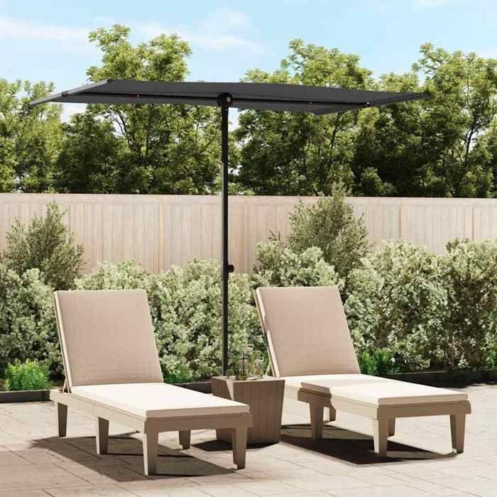 VidaXL Garden Parasol with Aluminum Pole, Patio Sunshade, Sun Shelter, Outdoor Terrace Parasol, 2x1.5 M 47338