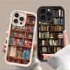 Cartoon Bookshelf Pattern TPU Phone Case for IPhone 16 16E 15 14 13 12 11 Pro Max X XS X S Max XR SE Shockproof Bumper Cover