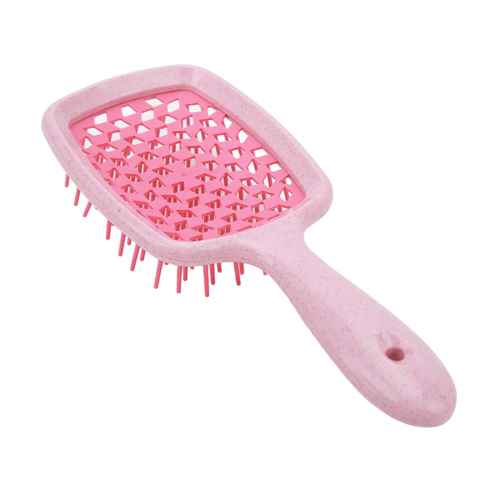 Gebogene Entlüftungs-Haarbürste Kopfhautmassage Paddel Entwirrbürste Stylingwerkzeug zum schnellen Föhnen Rosa