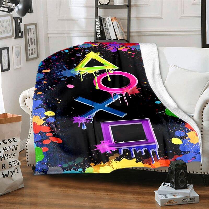 

Ковдра з геймпадом і контролером геймпада з мультфільмом Фланелева ковдра Суперм’які флісові ковдри для спальні, дивана, дивана, подарункового декору 150cm x 180cm
