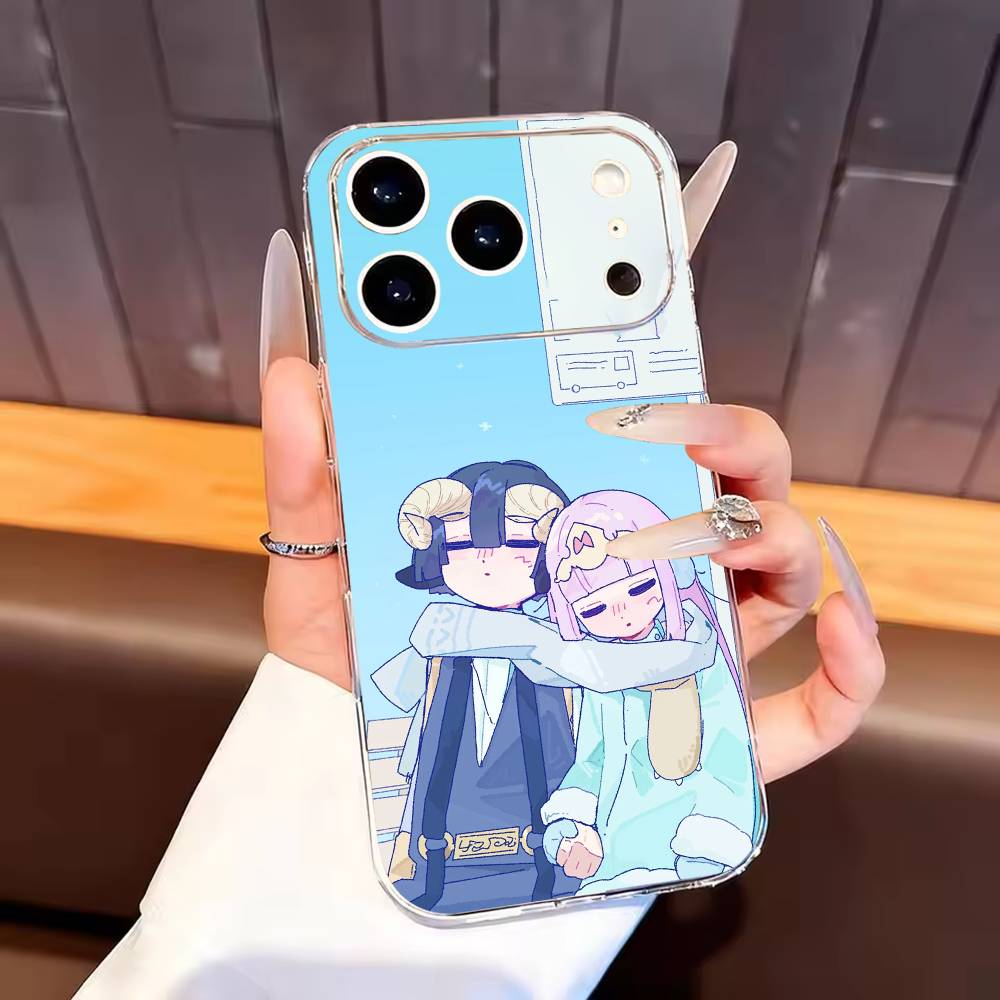 Sleepy Demon C-Castle Phone Case For iPhone17,16,15,14,13,12,11 Plus,Pro Max Soft Transparent Cover