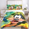 3pcs Disney Happy Goofy Bedding Set, Including 1 Quilt Cover and 2 Pillow Shams, Without Filling, Soft and Comfortable Home Bedroom Fabric, Fashi