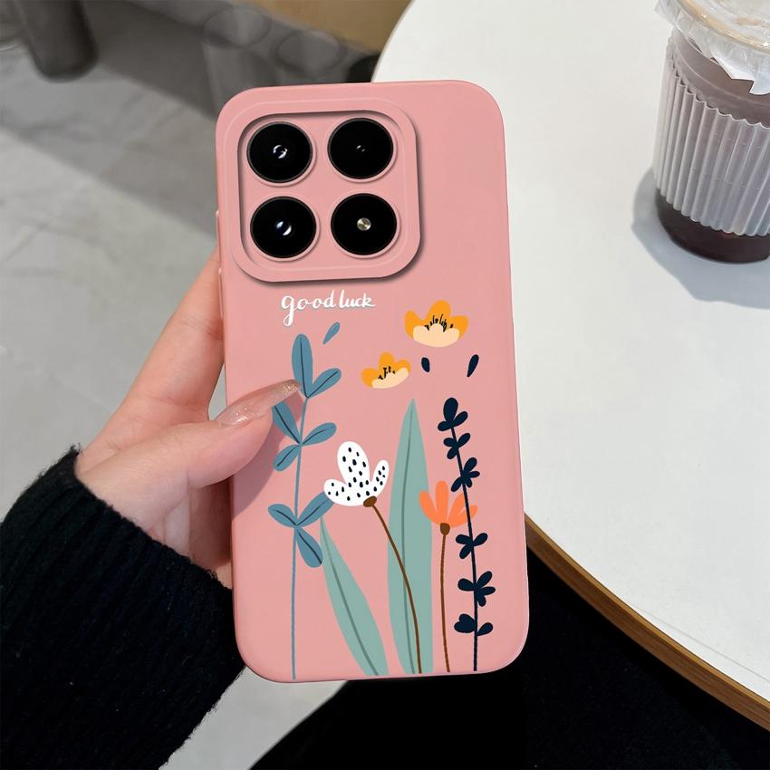 For Xiaomi 17 14 14T 15 15T Pro Poco C71 C75 M7 M8 F7 F8 Phone Case Cute Flower Avocado Pattern Shockproof Silicone Back Cover Shell For Xiaomi Casing
