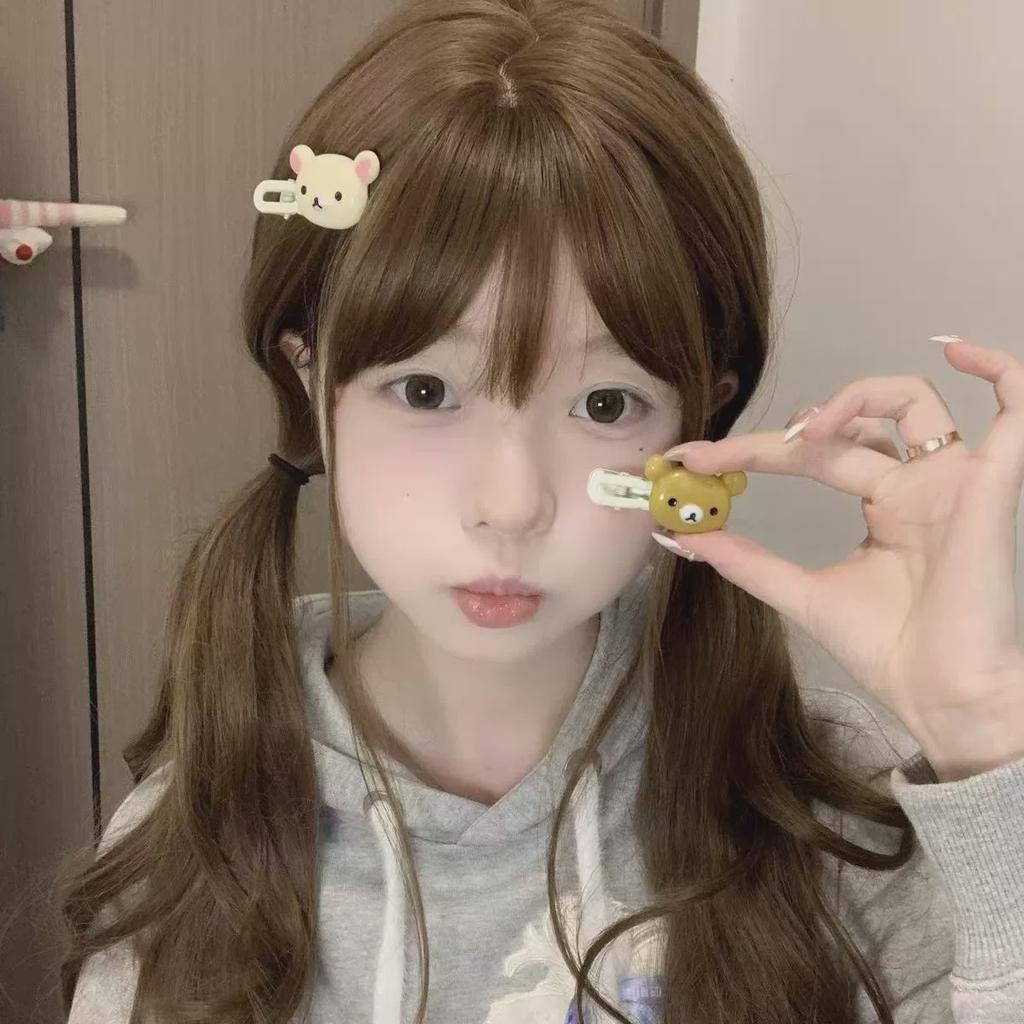2pcs Super Cute Little Bear Duckbill Clip, Women'S Headband Hair Clip, Sweet And Versatile Side Clip Hair Accessory