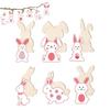 36pcs Easter Wood Unfinished Blank Rabbit Cutouts 89mm Bunny Unfinished Rabbit Shaped Hanging Ornaments DIY Crafts