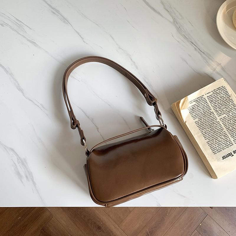 

Processed Bag Women s Silver Small Square Korean Style Simple All-matching Cross-body Fashionable High-end Shoulder коричневий