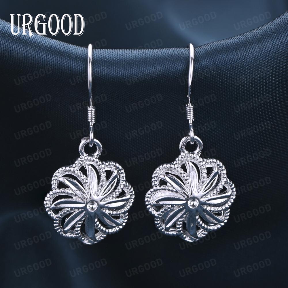 925 Sterling Silver Round Circle Drop Earring Fashion Charm Exquisite Jewelry