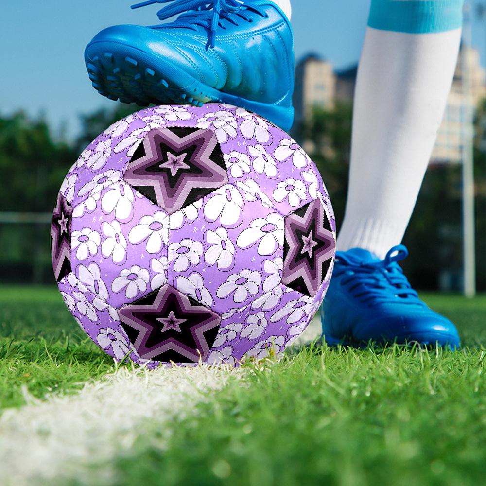 1PC Floral Fantasy Purple Star Soccer Ball Size 5 Football Machine Sewn Indoor/Outdoor Universal Football A41
