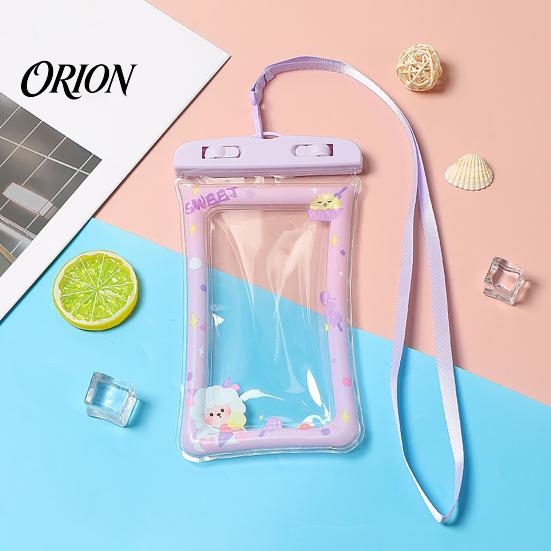 Snorkeling Phone Holder Cute Waterproof Pouch with Floating Airbag And Lanyard, Clear PVC Cellphone Dry Bag for Swimming Beach Pool, Sensitive