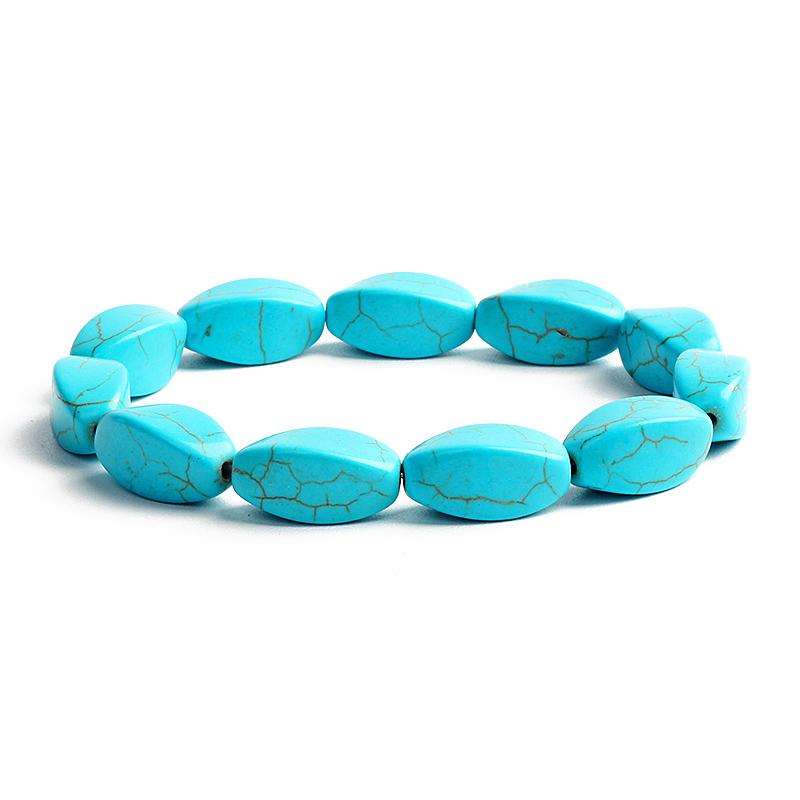 Bohemian Turquoises Beads Bracelets for Women Reiki Nature Stone Cube Cylinder Irregular Bracelets Healing Healthcare Jewelry