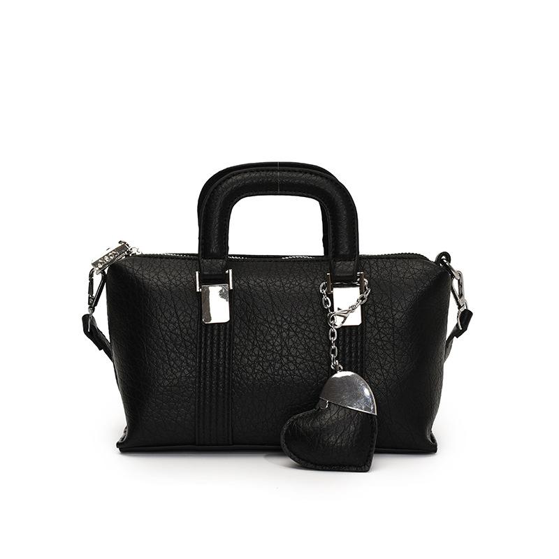 Korean Version of Fashion High-end Temperament Simple Portable Small Square Bag Light Luxury Versatile Commuter Style Solid Color PU Messenger Women's