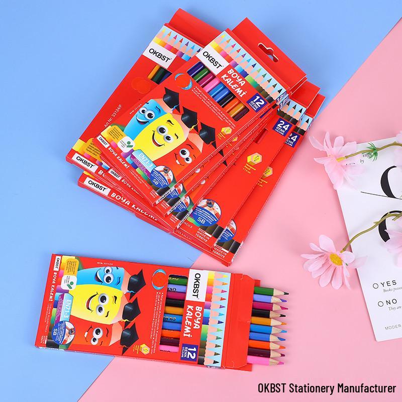 Oil-Based Colored Pencil Set for Children - Available in 12, 18, 24, and 36 Colors - Ideal for Elementary School Drawing