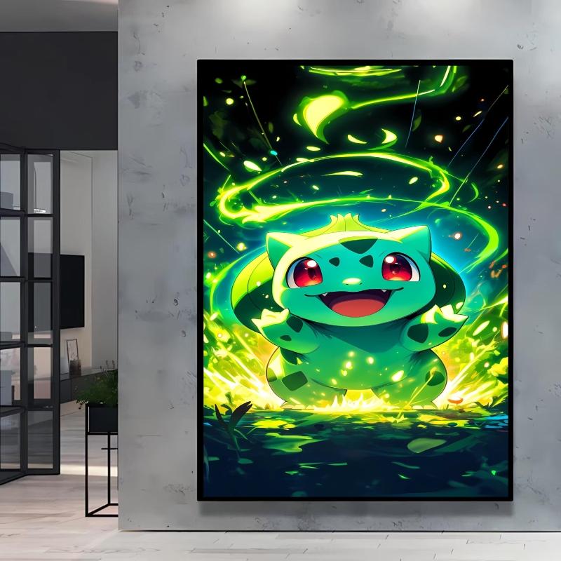 Japanese Anime Canvas Paintings  Pikachu Poster Cartoon Character Picture Bright and Clear Colors High Quality Home Decor