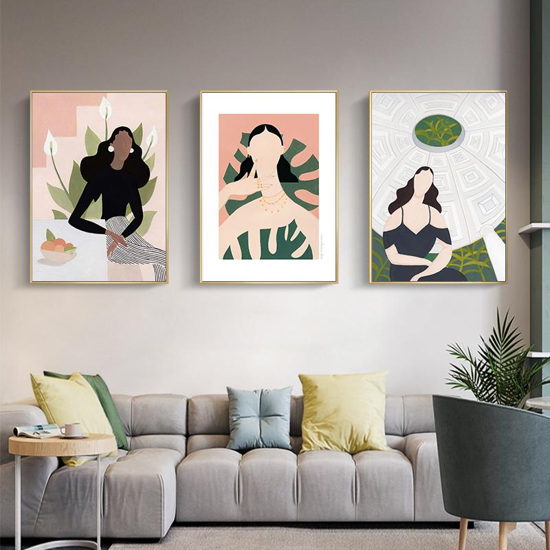 Abstract Woman Art Oil Painting Decorative Illustration Nordic Posters And Prints Wall Art Canvas Mural Pictures In The Room No Frame