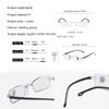 Anti Blue Light Blocking Rimless Reading Glasses for Women Men Square Frameless Presbyopic Computer Eyeglasses Diopters +1.0 1.5 2