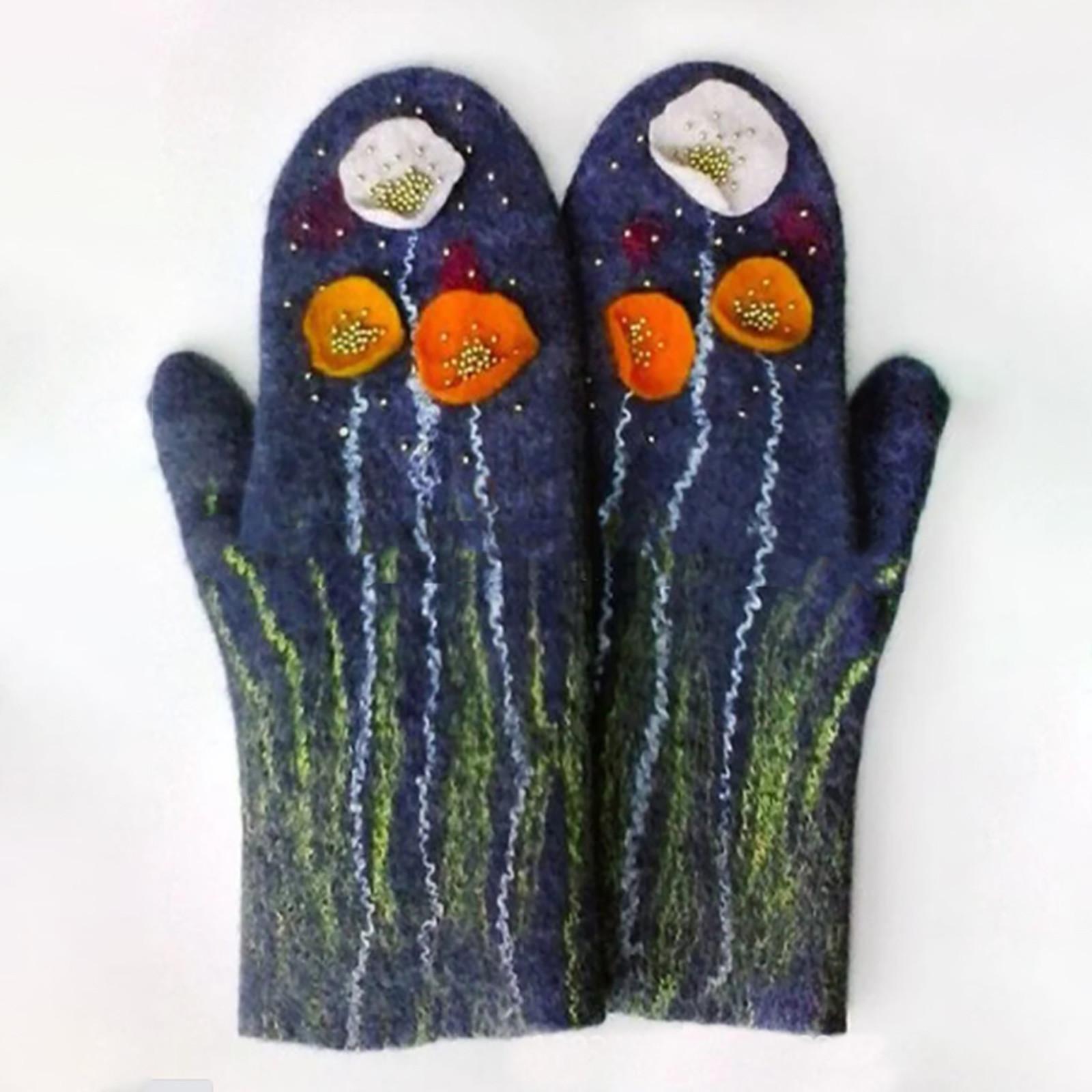 Унисекс Зимние Кашемировые Вязаные Силиконовые Не Утолщенные Теплые Флисовые Перчатки