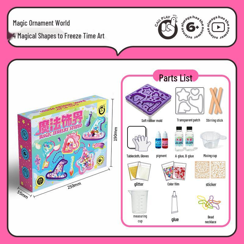 Keda Duck Magic World DIY Crystal Resin Kit: Children s Handmade Ornaments for Girls - Educational Toy Gifts