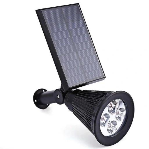 Ogrodowa Wbijana Lampa Solarna 4 Led Reflektor 200Lm Spot Biały Ciepły