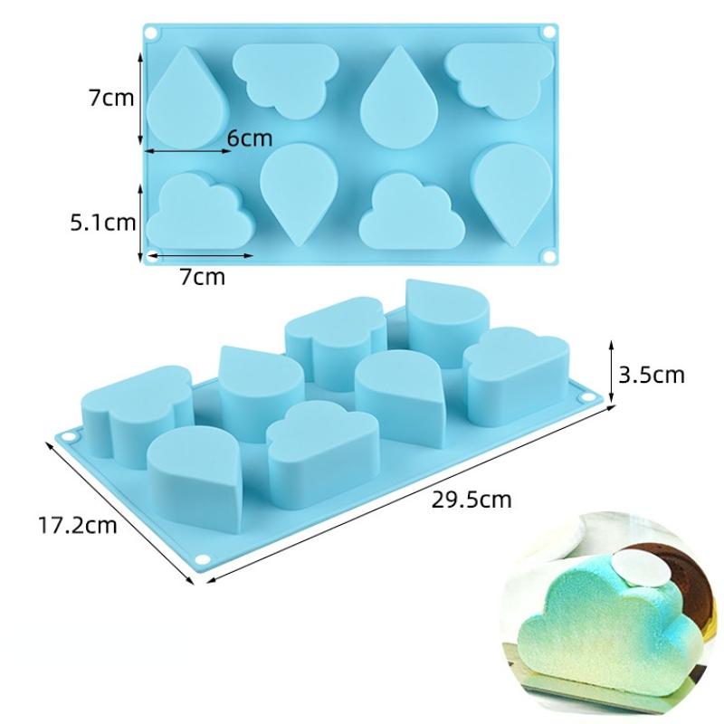 Fruit Silicone Cake Mold Heart Geometry Chocolate Ice Cube Biscuit Jelly Mould DIY Cloud Moon Pudding Baking Set Birthday Gifts