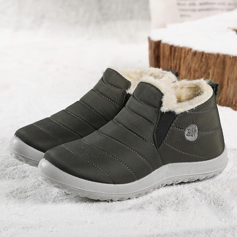 Snow Boots Woman Fashion Shoes Women Slip On Woman Shoes Flat Couple Waterproof Ankle Boots Black Winter Girls Boots Botas Mujer